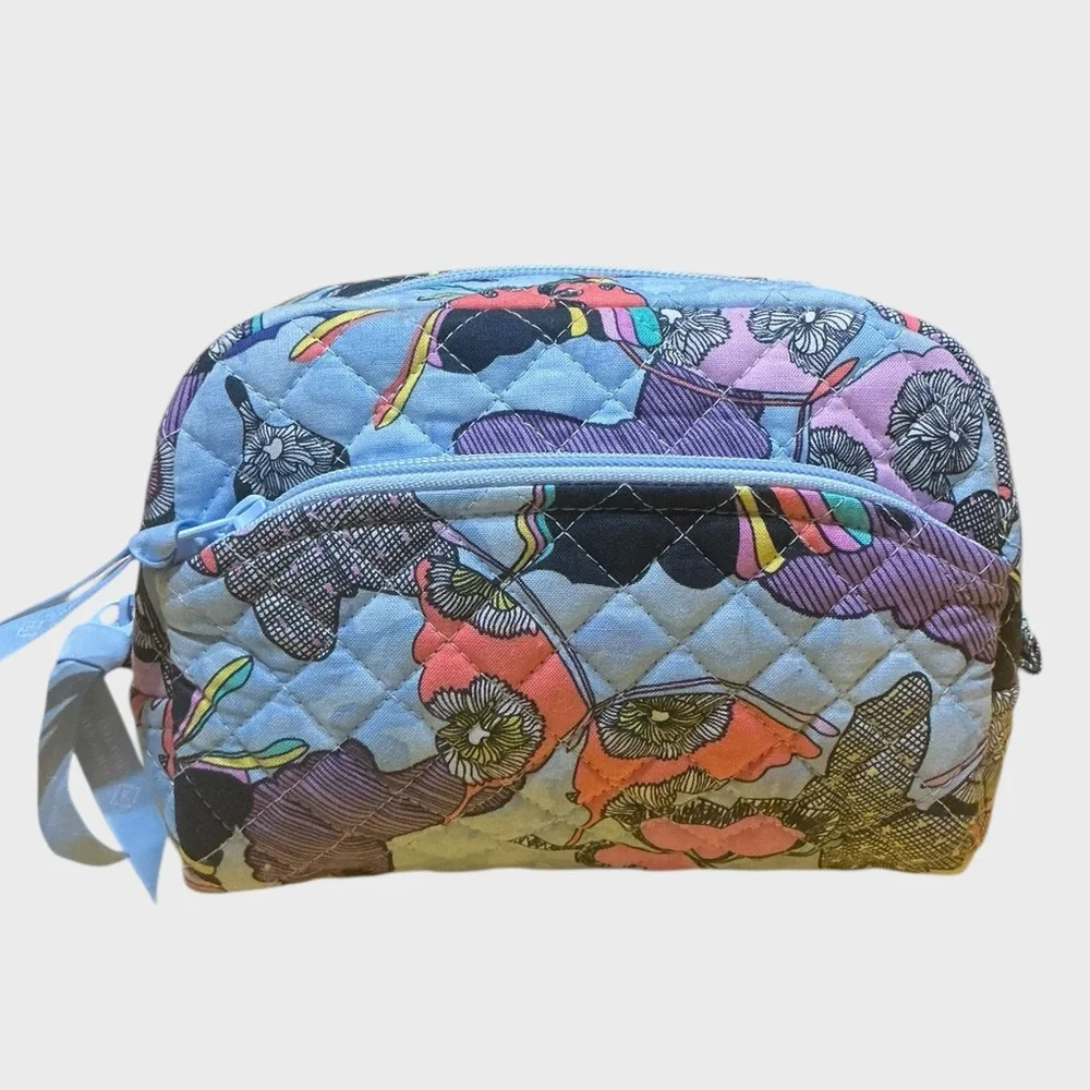 Vera Bradley Butterfly By Cosmetic Bag w/ Sweet Shimmer Beauty Set Travel